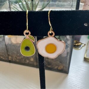 Handmade Avocado & Egg Earrings
